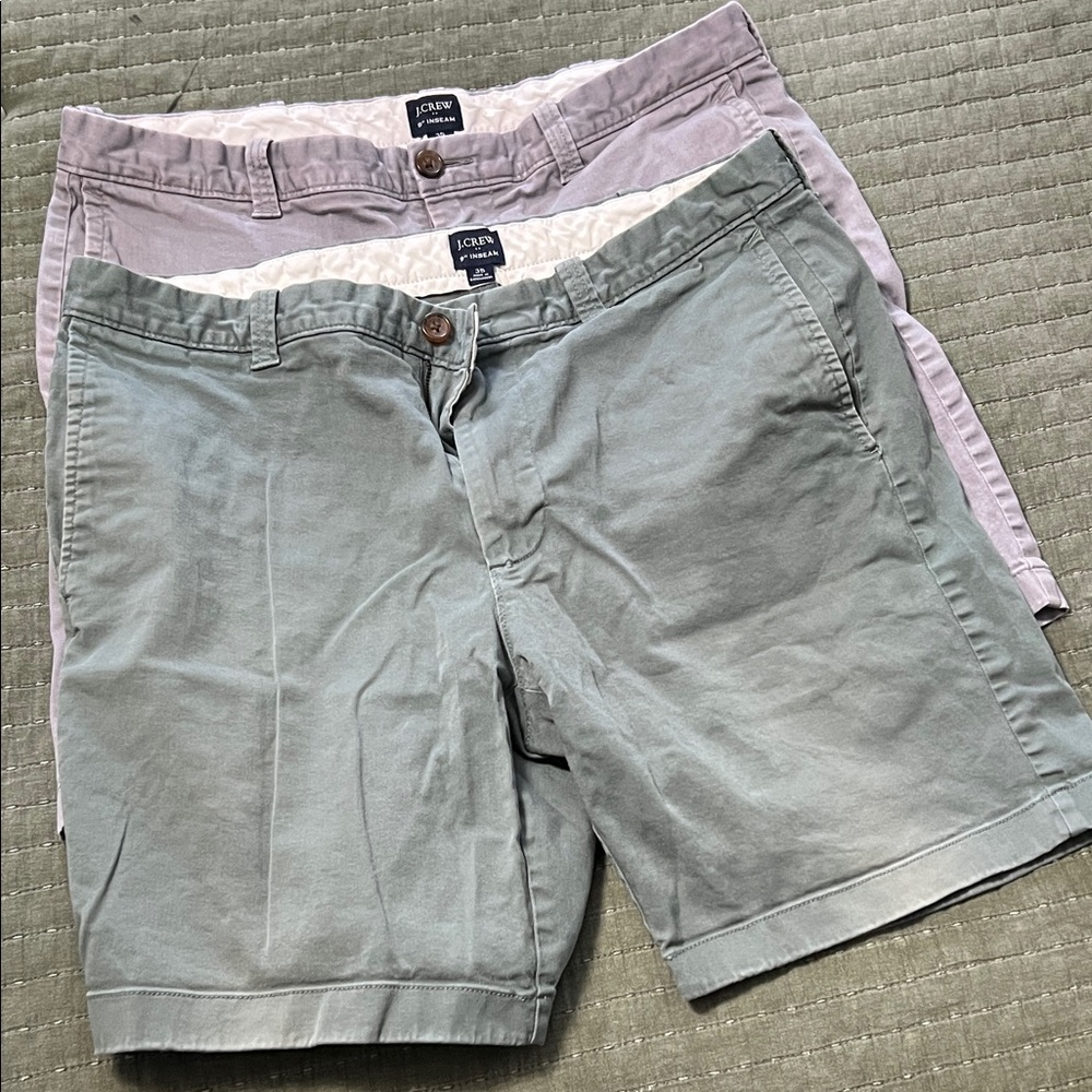 J. Crew Men's Sage and Steel Flat Front Shorts